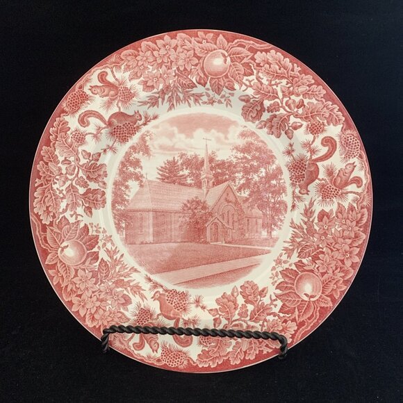 Wedgwood Pink St. Paul’s School The Old Chapel Dinner Plate 1928 10 3/8” Vintage - Picture 1 of 7